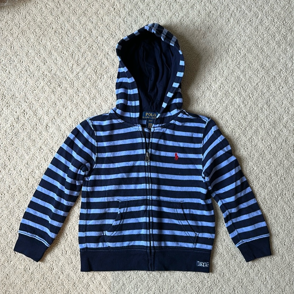 Ralph Lauren Polo Cotton Boys Hooded Lightweight Jacket Size 4/4T